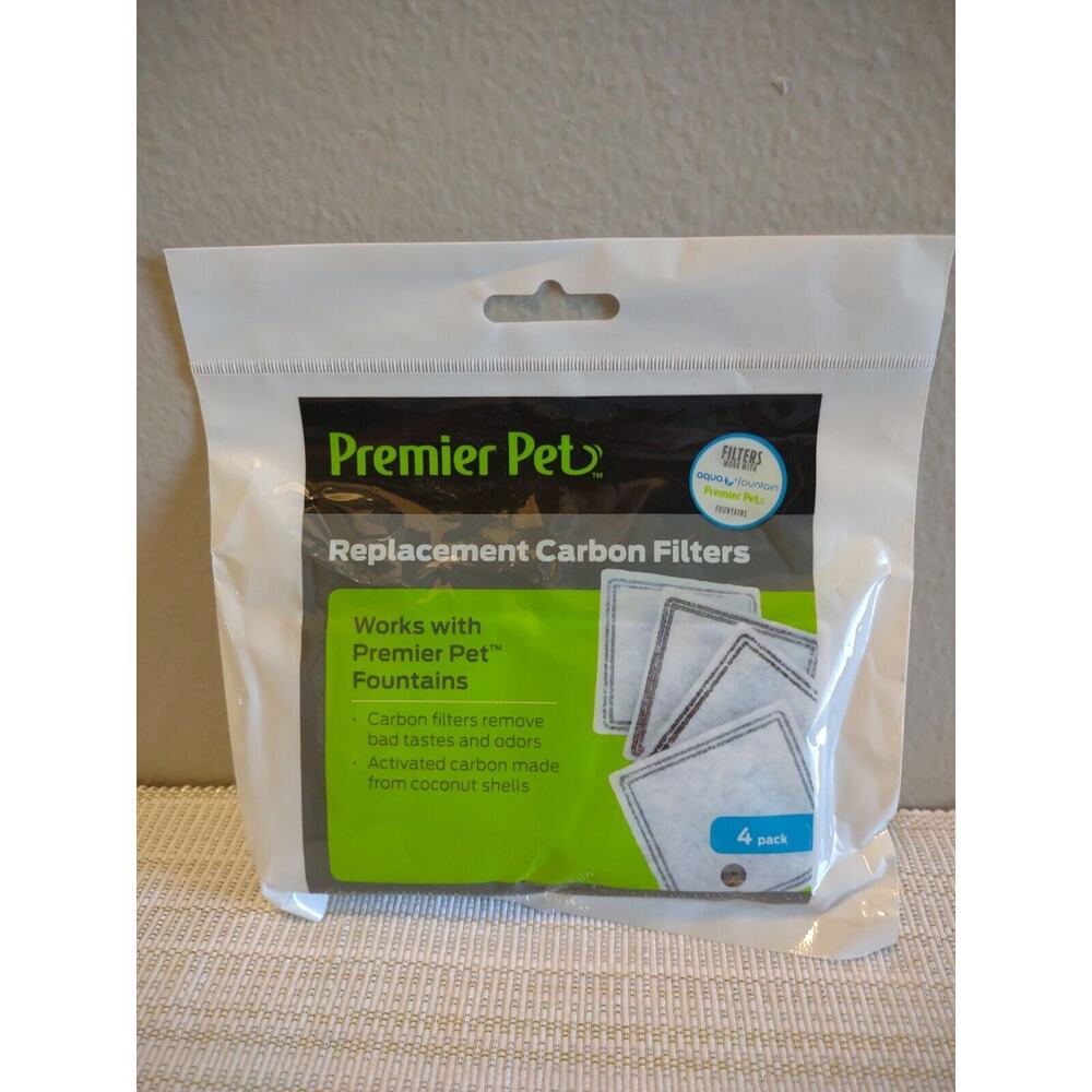 Genuine Premier Pet 4-PK Replacement Carbon Water Filters Premier Pet Fountains